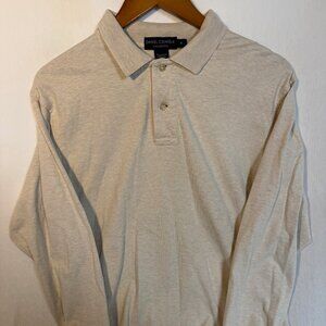 Daniel Cremieux Polo Shirt Mens M 100% Cotton Long Sleeve Classic Casual